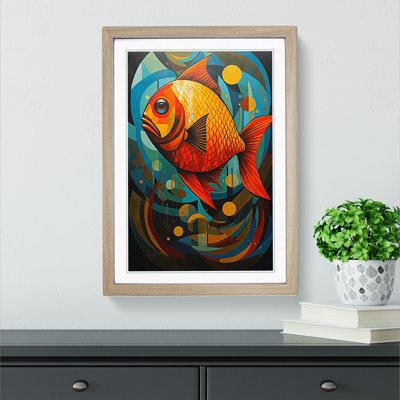 Fish Hard Edge Painting - Framed Print
