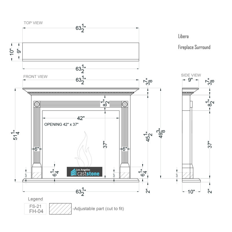 Libera Fireplace Surround, White Old World