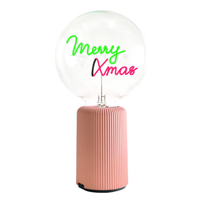Ampoule MERRY XMAS verte / rouge avec base Lampe de table PORTABLE Pop Nomad