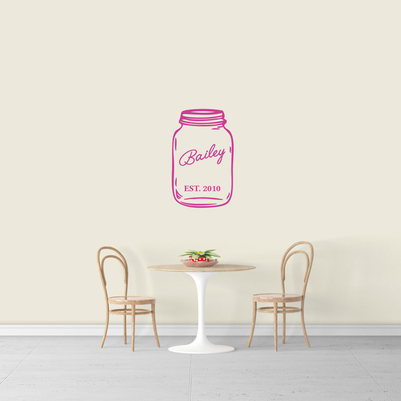 Adhésif décoratif Mason Jar, Rose vif, Oui