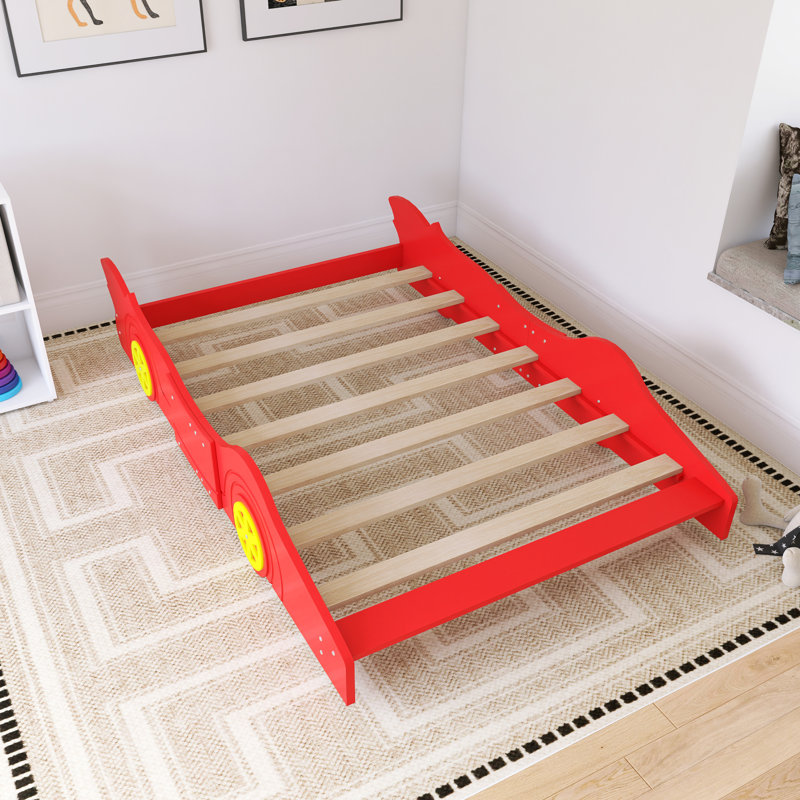  Lit plateforme avec roulettes Race, Rouge, Double