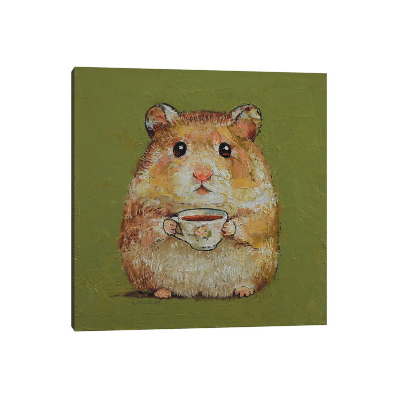 «Tea Shop Hamster», reproduction d'art sur toile encadrée, H 18 po x l 18 po, Toile tendue, Ne s’applique pas