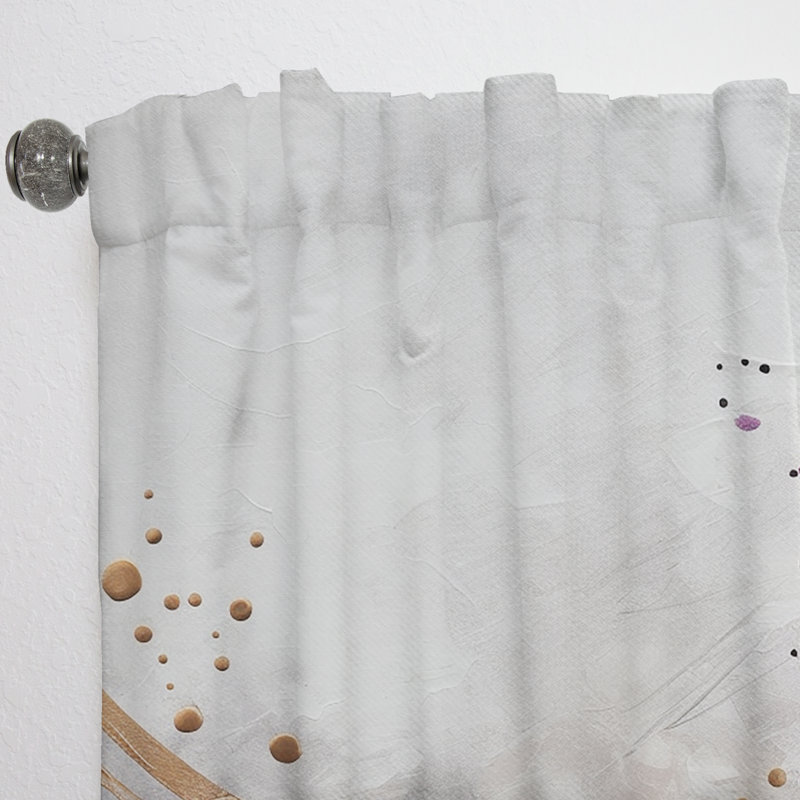 Bold Circles And Marble Fusion IV - Abstract Marble Curtain - Velvet Room Darkening - 1 panel, 52" W x 90" L