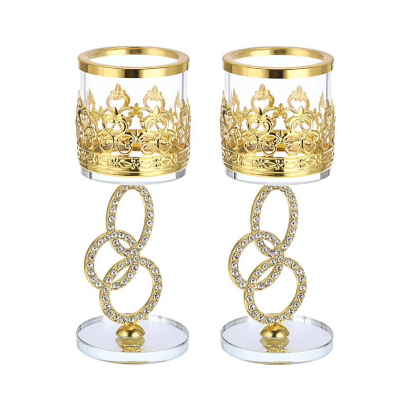 Luxueux porte-bougies en cristal