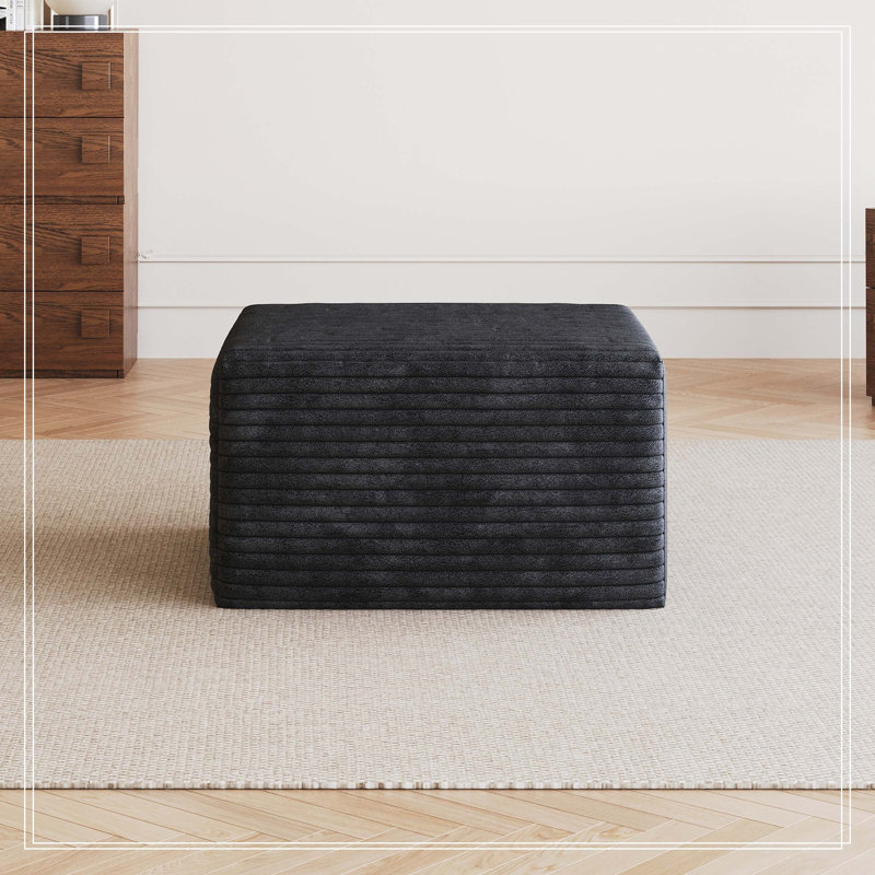 Upholstered Ottoman, Noir