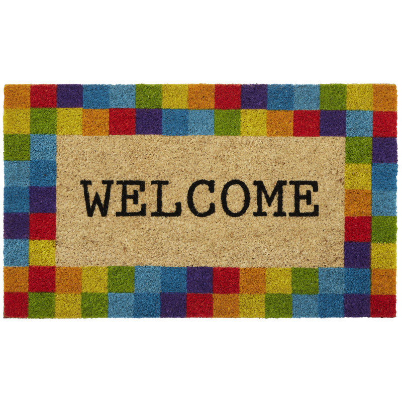 Rainbow Checks Outdoor Doormat