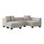 Canapé modulaire en L modulaire avec repose-pieds et coussins décoratifs gris avec pieds en plastique noir-131300396