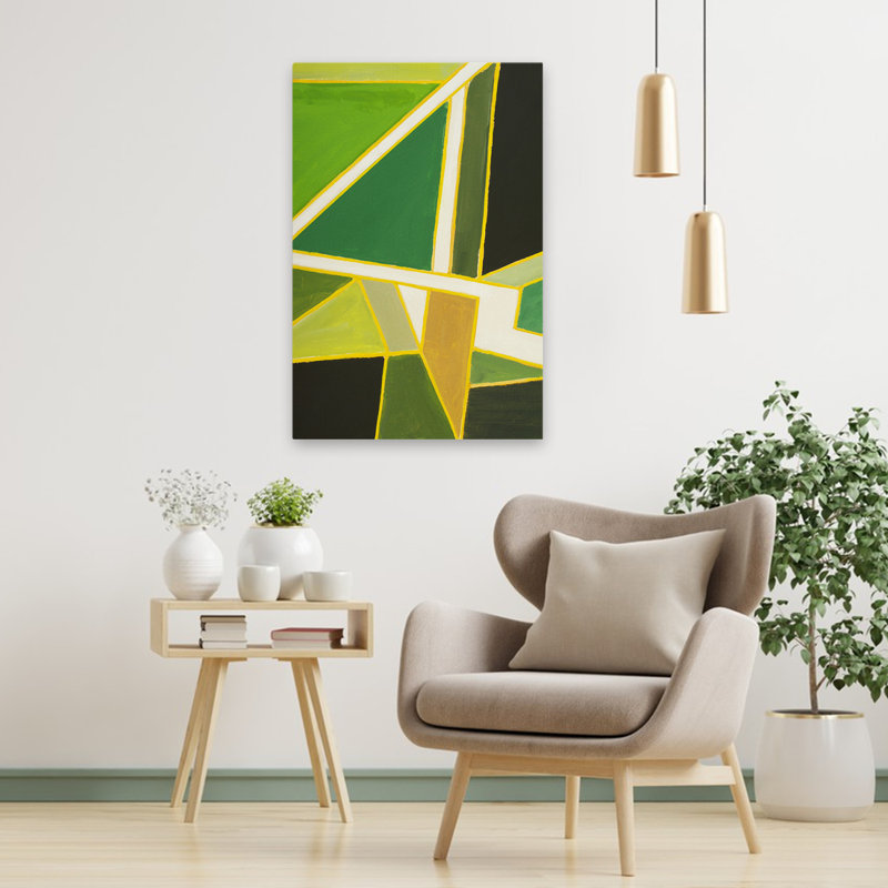 Art graphique vert - Art abstrait, H 36 po x l 24 po