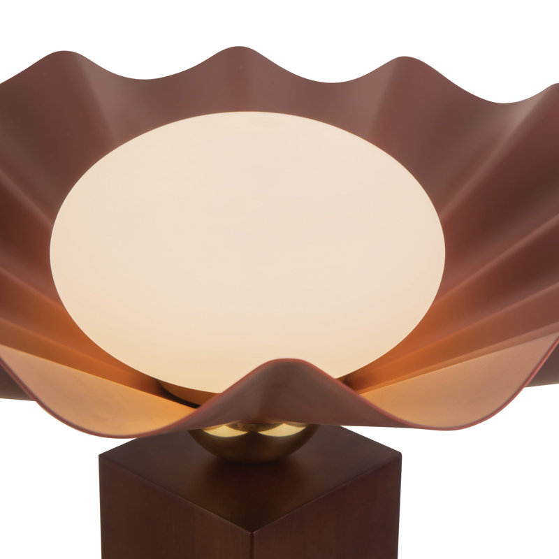 Furrow 14-in Red Table Lamp, Red