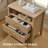 27inch Fluted 2 Drawers Nightstand Natural- 1PCS-2008436211