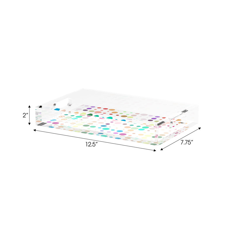 Mod Confetti Andre Acrylic Rectangle Decorative Tray, 12.5"W x 7.75"D x 2"H
