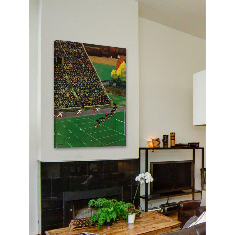 «Onto the Field» par John Falter, reproduction sur toile tendue, 39" H x 30" W x 1.5" D
