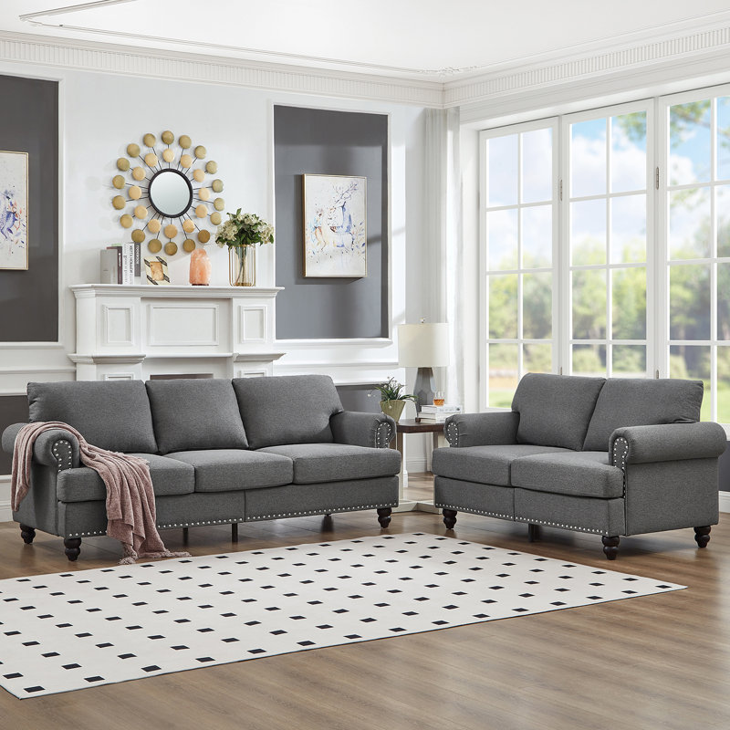 Canapé en tissu Classic Design, Gris