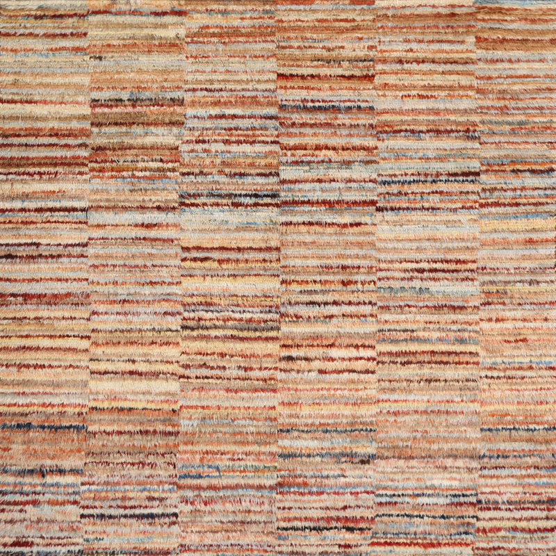 Tapis brun/violet/gris zone contemporaine, Carré 7 pi