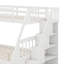 Lit superposé simple au-dessus de double avec échelle, tiroirs et escalier de rangement-554160690