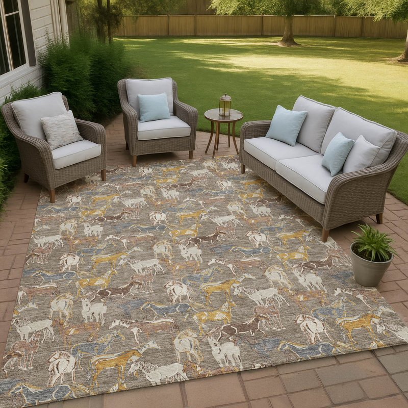 Tapis intérieur / extérieur lavable à la machine Chantille ACN2520, Taupe, Rectangle 2 pi 6 po x 3 pi 10 po