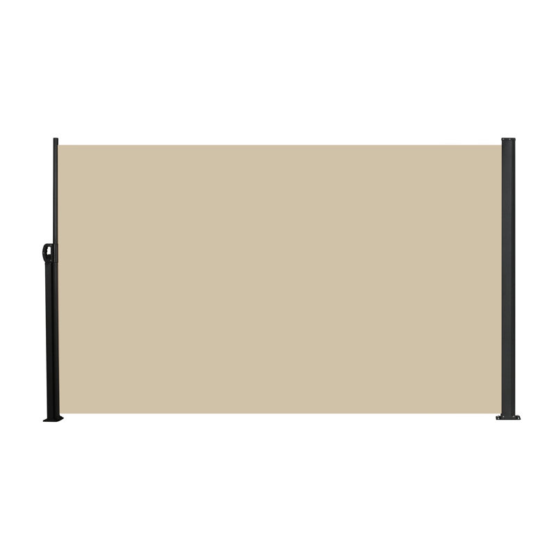 Retractable Side Awning With Resistance And Waterproof Feature, Patio Privacy Screen For Garden, Balcony, Courtyard, Beige, 118" X 63", Metal Frame, Full Assembly Awning, Cover, Aluminum Installation