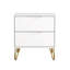 Table de chevet blanche moderne à 2 tiroirs 20 po Avira-126624627