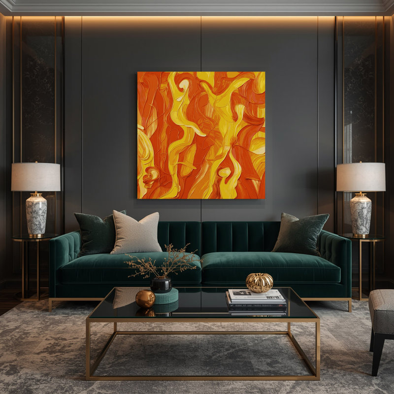 Abstrait art figuratif sur toile brun 75, H 12 po x l 12 po