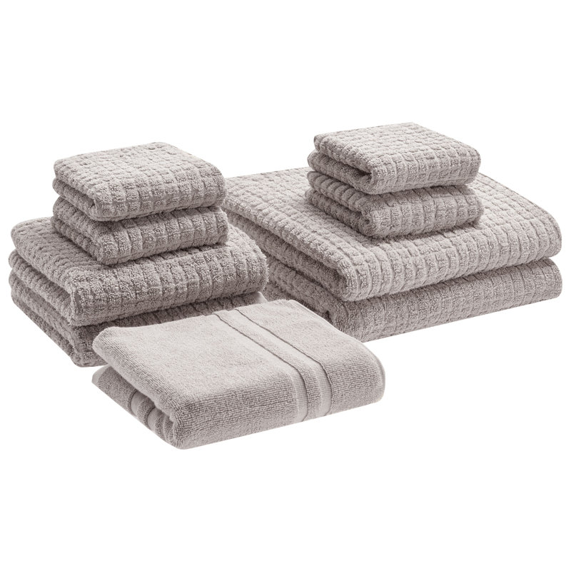 Set of Towels Atai Cotton, 9  Piece Towel Set, Grey