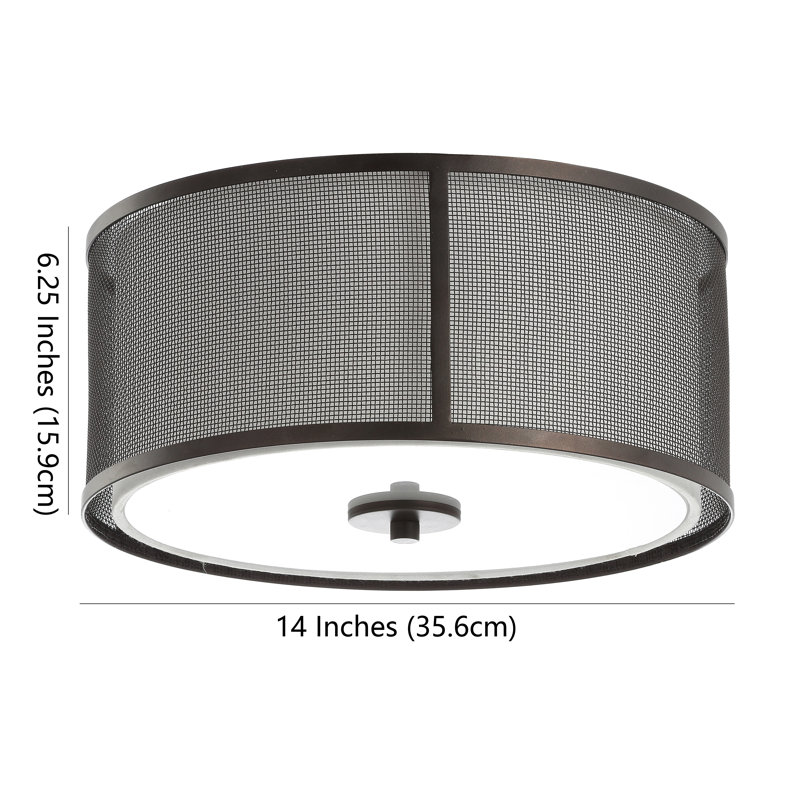 Plafonnier encastré 2 lumières Branden, Bronze huilé, H 6,25 po x l 14 po x p 14 po