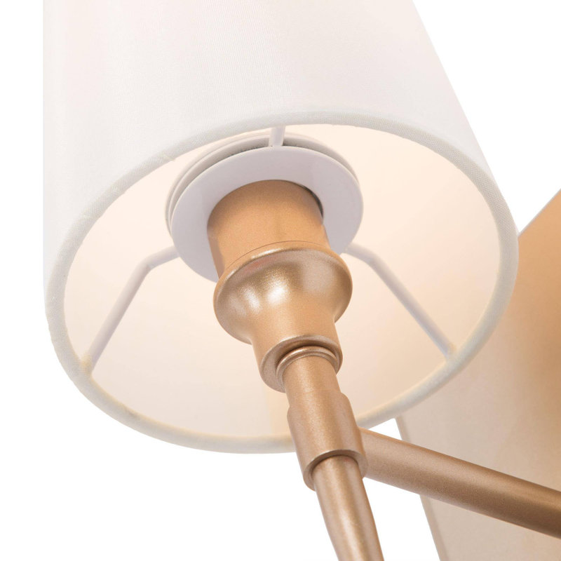 Applique murale 1 lumière à intensité variable avec abat-jour en tissu blanc cassé Lidia