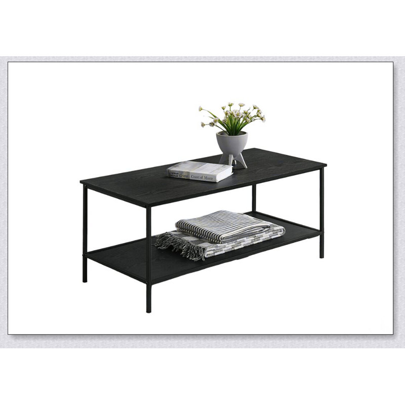 Ensemble de table rustique 3 pièces avec 1 table basse et 2 tables de bout, design minimaliste et espace de rangement à deux niveaux