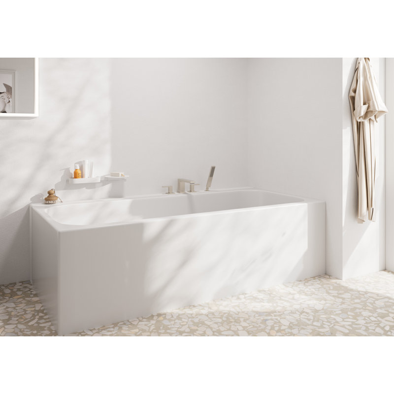 Garniture de baignoire romaine à 4 trous Tecturis E de hansgrohe avec douche à main 1,75, Nickel brossé