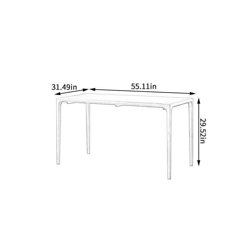 High-end Walnut Multi-functional Rectangular Table, 29.52"H x 55.11"L x 31.49"W