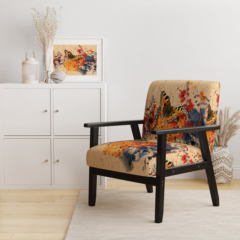 Chaise avec accoudoirs en velours Magiera, Brun, Noir