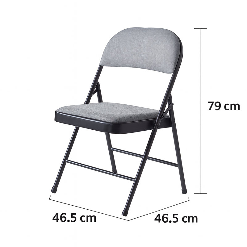 Padded Fabric Padded Folding Chair, Grey