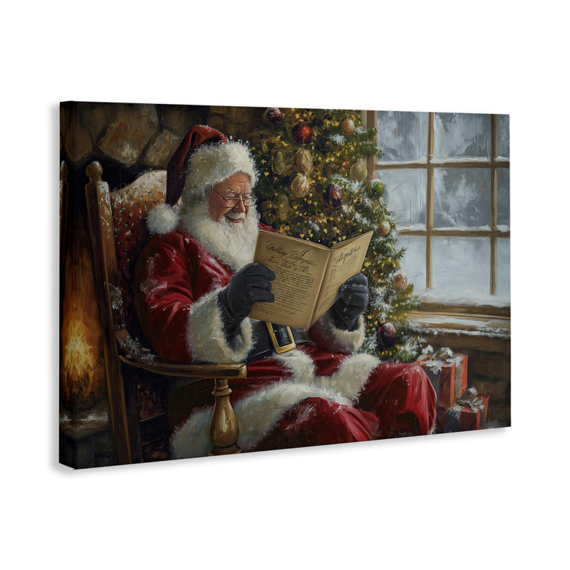 Art mural sur toile "Joyeux père Noël" par Imagine It Images, H 16 po x l 24 po