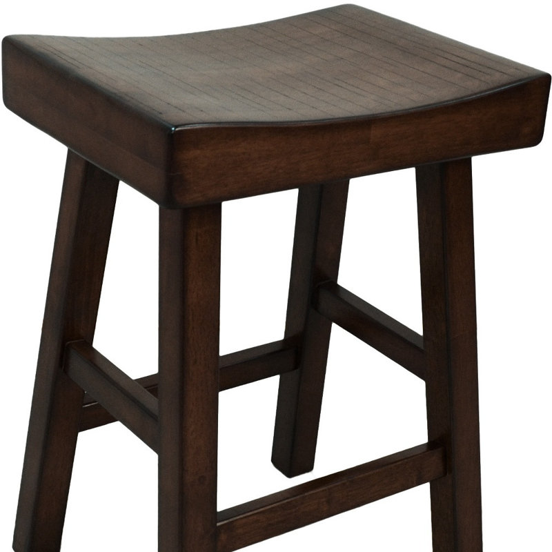 Elegant Black 25" Counter Stool with Ergonomic Saddle Seat and Antique Finish, Counter Stool (25" Seat Height), Antique Black