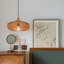 Luminaire suspendu 1 lumière tambour en bois