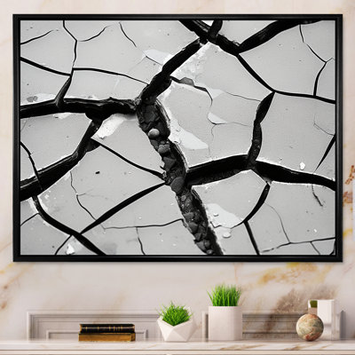Noir et blanc apaisant, fissures - Collages abstraits, art mural