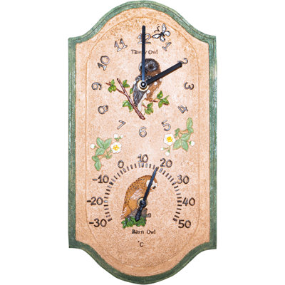 Wall Clock/Owl design clock and Thermometer
