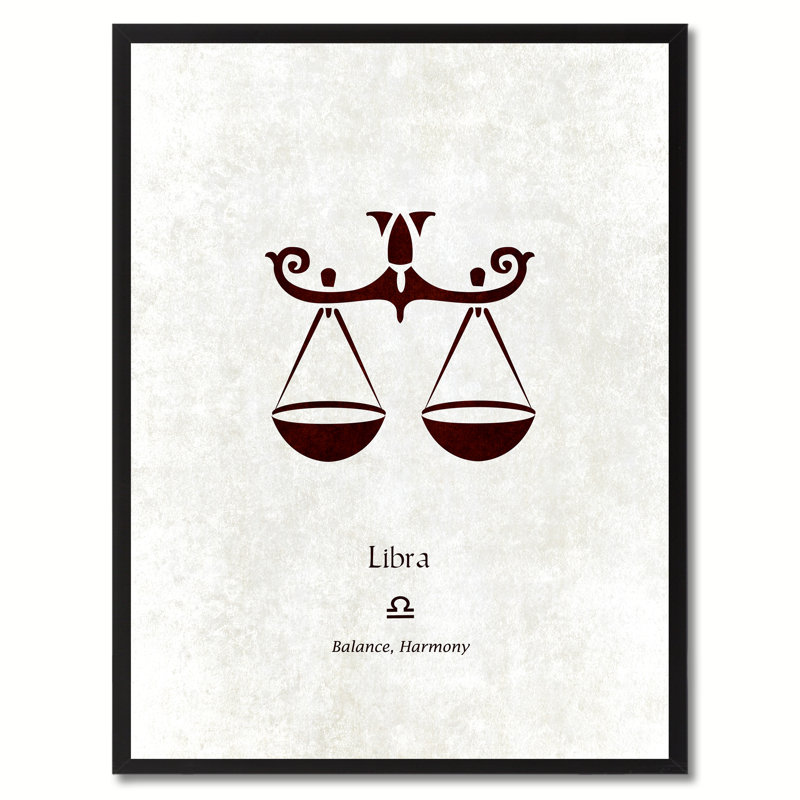 Libra Horoscope Astrology, reproduction blanche sur toile avec cadre photo, 13 x 17, H 17 po x l 13 po