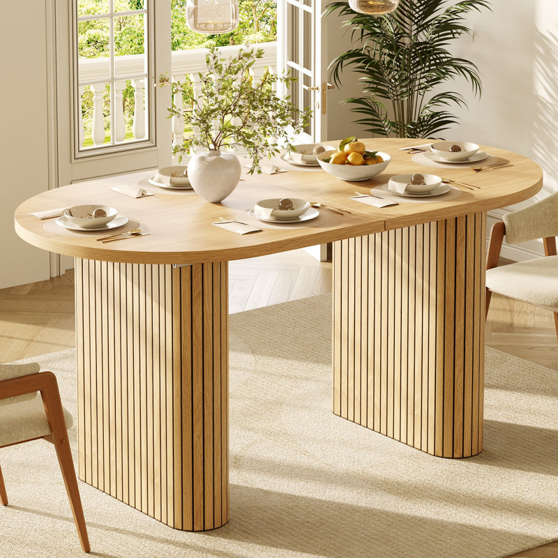 Dining Table, Natural Wood/Yellow