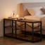 Canapé rustique de style campagnard, table de vestibule à 3 niveaux, console, meuble télé, bibliothèque