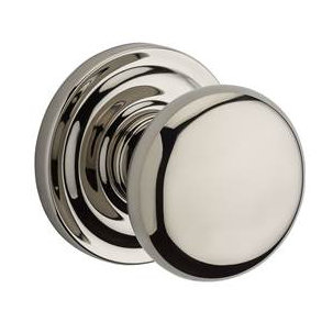 Round Single Dummy Door Knob with Traditional Round Rose Baldwin 