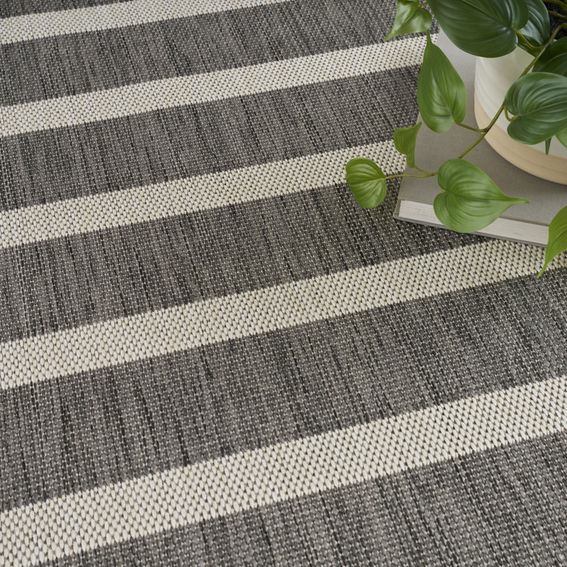  Positano 10' x Square Charcoal Ivory Modern Rug, Square 10', Charcoal Ivory