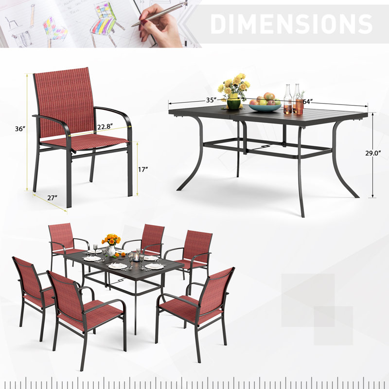 Ensemble de salle à manger rectangulaire pour 6 personnes 60 po Argyri