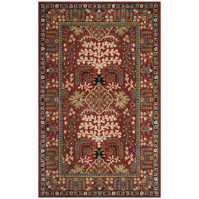 Antiquity Hand-Tufted Red Area Rug, Rectangle 6' x 9'