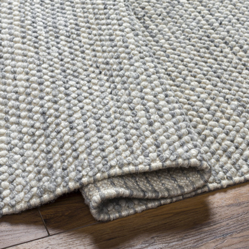 Striped Area Rug, Rectangle 10' x 14', Light Slate Blue