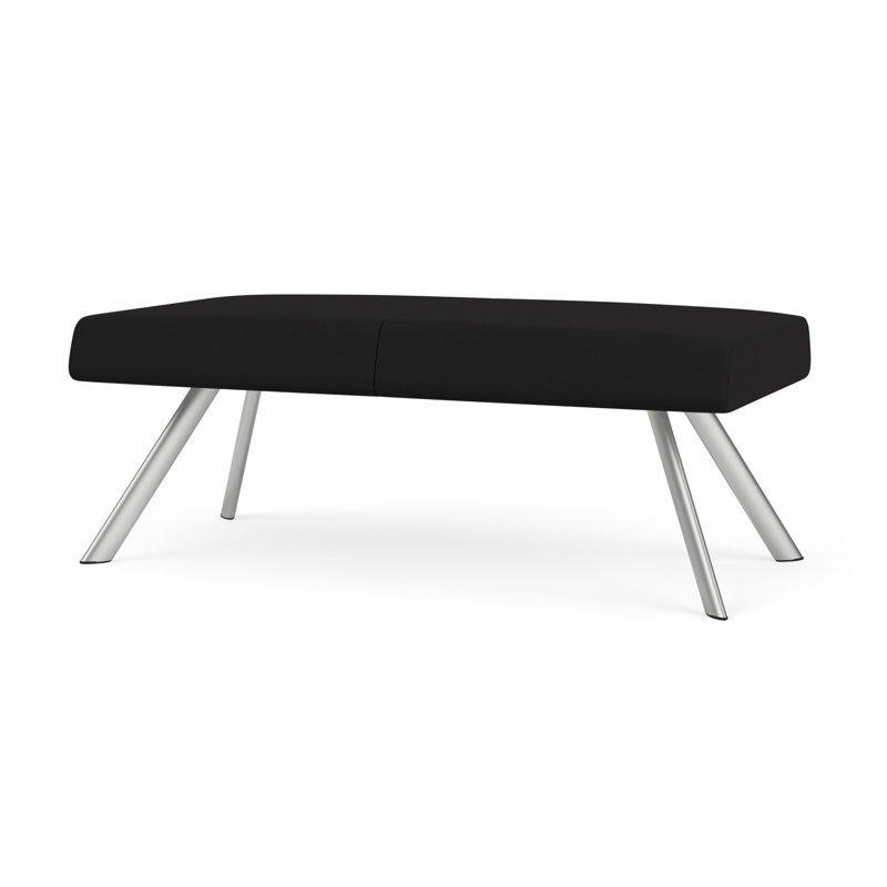 Banc de réception Willow, Noir Visite Libre - tissu uni, Argent argent