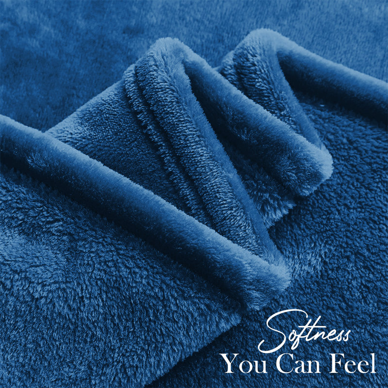 Faux Fur Reversible Fleece Throw Blanket – Soft & Cozy, Double (4'6), Teal