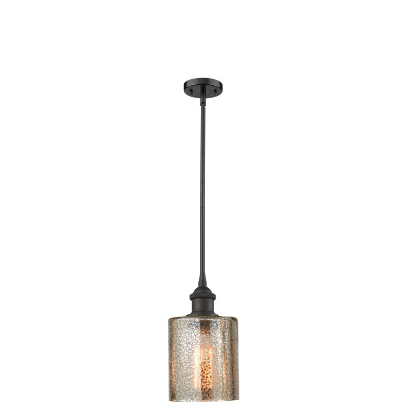 Luminaire suspendu cylindrique 1 lumière Leilani, Mercure, Bronze huilé, Ampoule DEL 6 watts Vinage