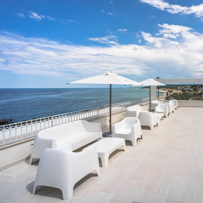 Solid 71'' Outdoor Sofa, White
