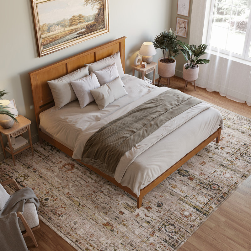 Troutville Solid Wood Standard Bed, King, Light Toffee
