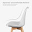 Set of 4 Modern Elegant Shell Upholstered Dining Chairs, Wooden Kitchen Chair-306710728